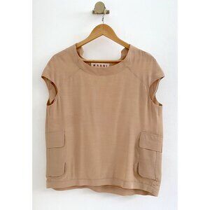 MARNI | Sand/Pink Viscose Pocket Top – Small (USA Size 4 - IT Size 40)